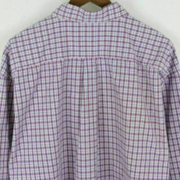 Panhandle Slim Roughstock Men's XXL Purple Blue Cotton Plaid Long Sleeve Shirt - Picture 4 of 8